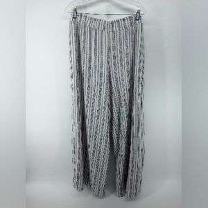 ⭐3/$30 Time and Tru Linen Blend Elastic Waist Flowy Pants XXL 20 Black White